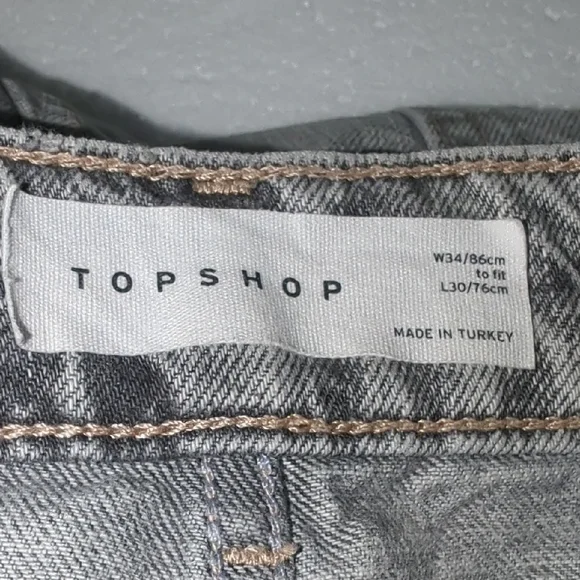 Topshop Men's Light Gray Relaxed Denim Jeans - Picture 8 of 8